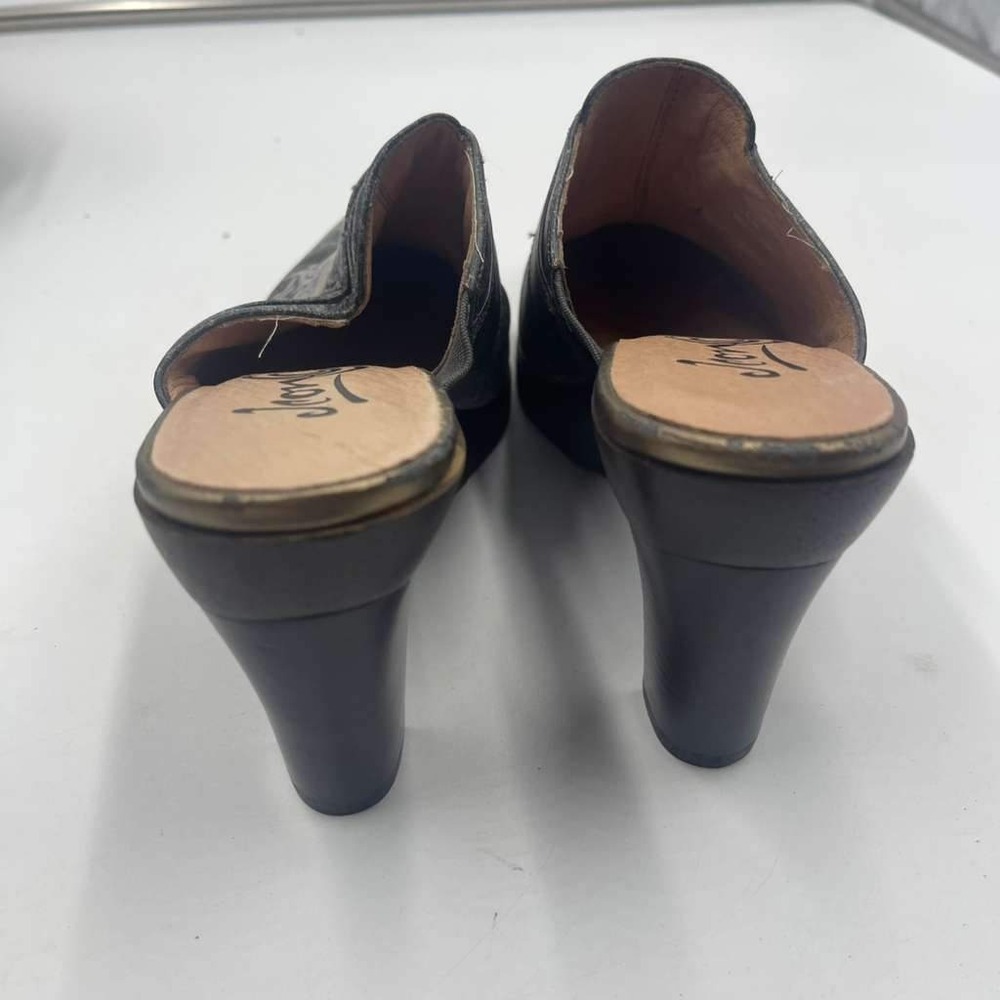 Icon Womens Pug Dog Graphic Leather Mules Clogs Black Gray‎ Size 5.5M - Picture 8 of 8